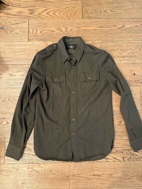 Double RL RRL Ralph Lauren Men’s Dark Olive Wool overshirt size M